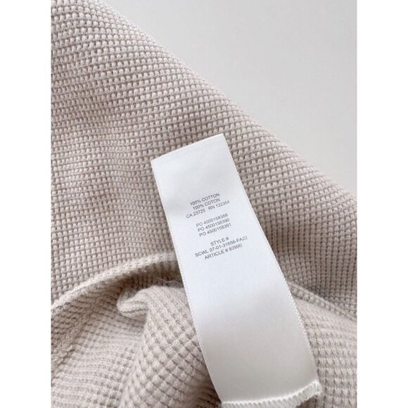 Aritzia WILFRED FREE Loft Taupe Cotton Waffle Knit Oversized 1/4 Zip Top, Size M - Picture 11 of 16